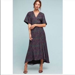 ANTHROPOLOGIE HUTCH Arrowhead Dress Wrap Front Dolman Kimono Sleeve Maxi SP